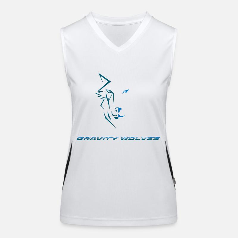 gravity wolves head text dual color Funktionelles Kontrast-Tank Top für Frauen