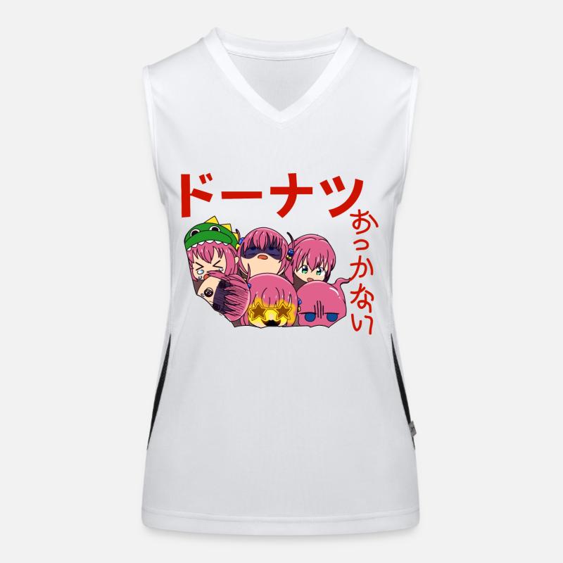 Kawaii Manga Donuts Funktionelles Kontrast-Tank Top für Frauen