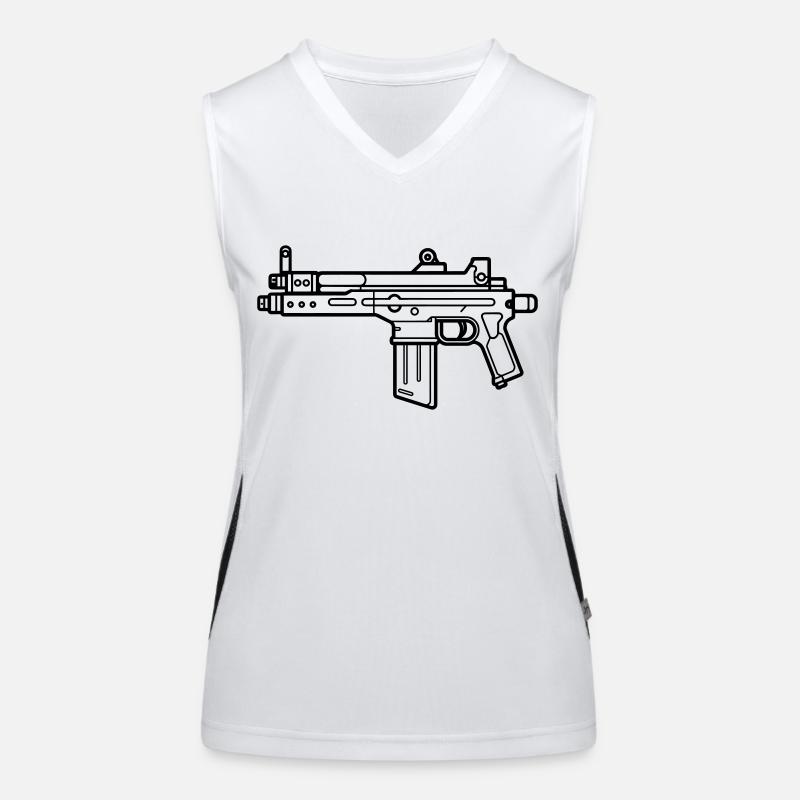 submachine gun Women's Functional Contrast Tank Top