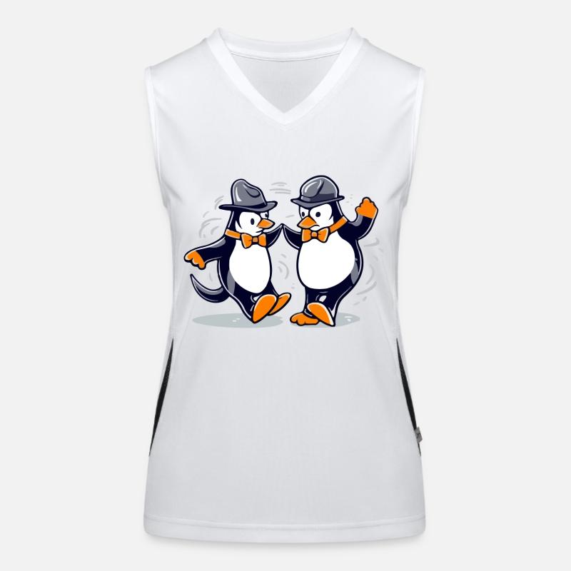 Pinguintanz Nr. 3 Funktionelles Kontrast-Tank Top für Frauen