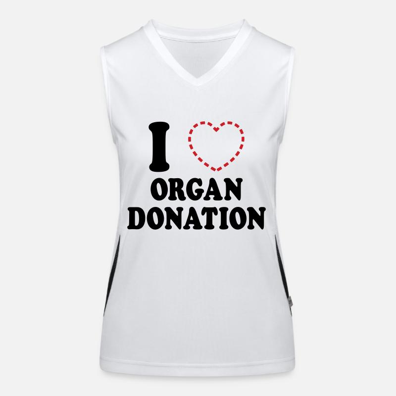 I {MISSING HEART} ORGAN DONATION - Women's Functional Contrast Tank Top - white/black
