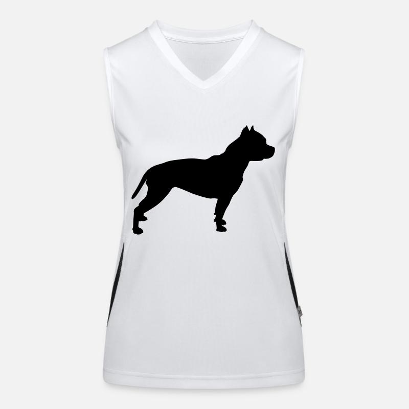 pitbull schattenriss 1 Funktionelles Kontrast-Tank Top für Frauen
