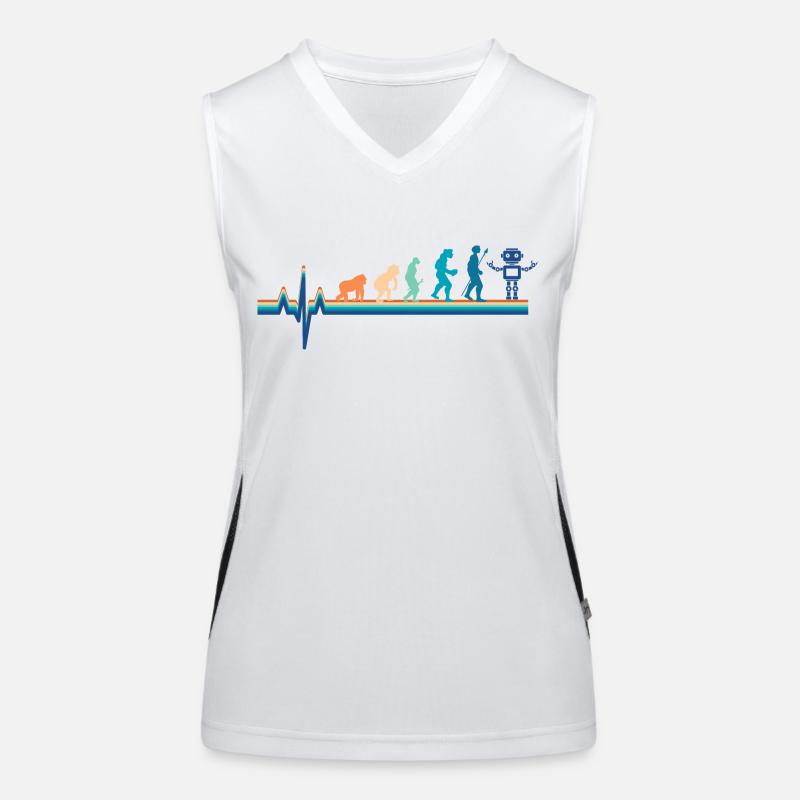 Evolution Heartbeat Roboter Funktionelles Kontrast-Tank Top für Frauen