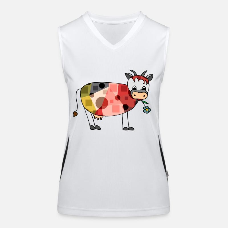 Kuh Funktionelles Kontrast-Tank Top für Frauen