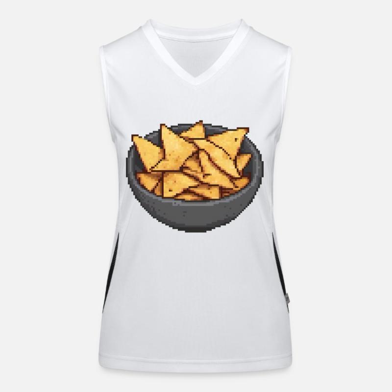 Crunchy Pixels Snack Bowl Women's Functional Contrast Tank Top