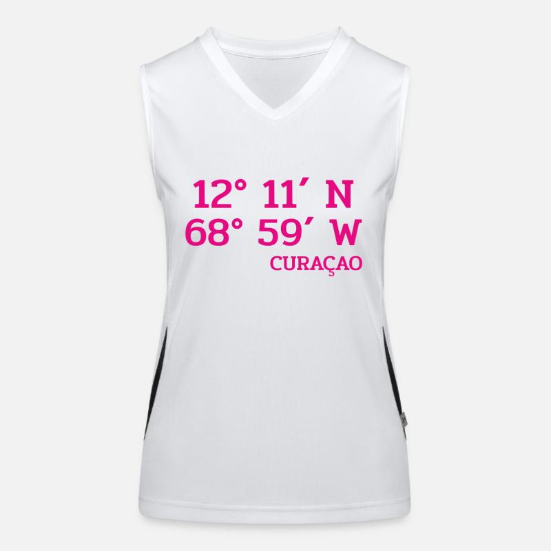 Curacao Coordinates - Coordinates - Caribbean Women's Functional Contrast Tank Top