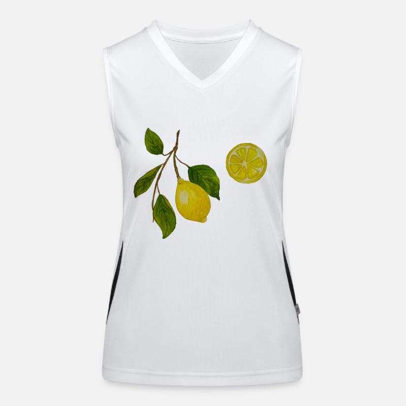 Lemon and lemon sprig Women's Functional Contrast Tank Top
