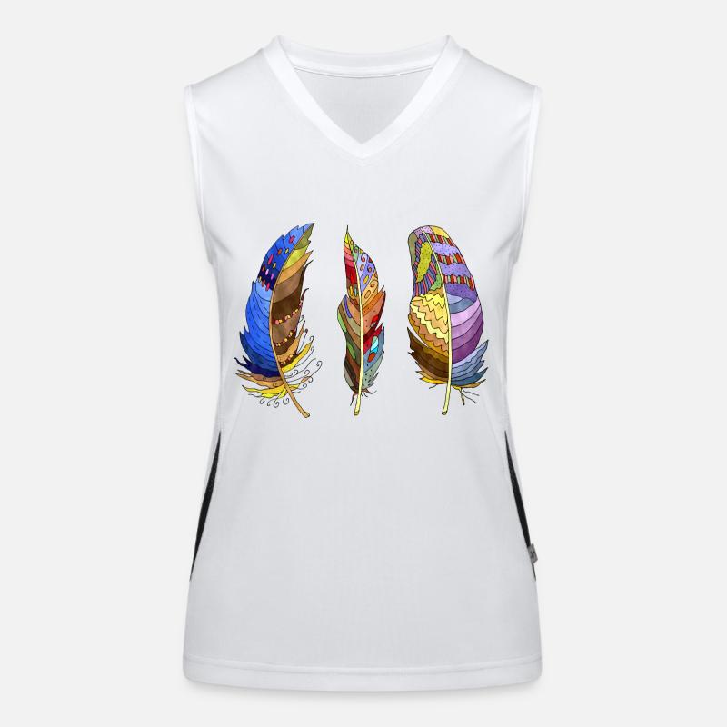 Feder Funktionelles Kontrast-Tank Top für Frauen