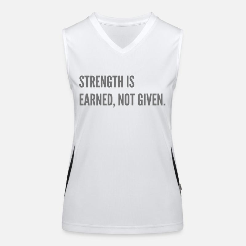 Strenght is earned, not given. Women's Functional Contrast Tank Top