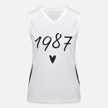 1987 Compleanno del cuore Top sportivo da donna in contrasto cromatico