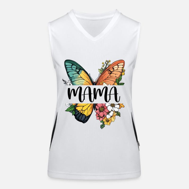 Mama Schmetterling Blumen Beste Mutter Muttertag Funktionelles Kontrast-Tank Top für Frauen