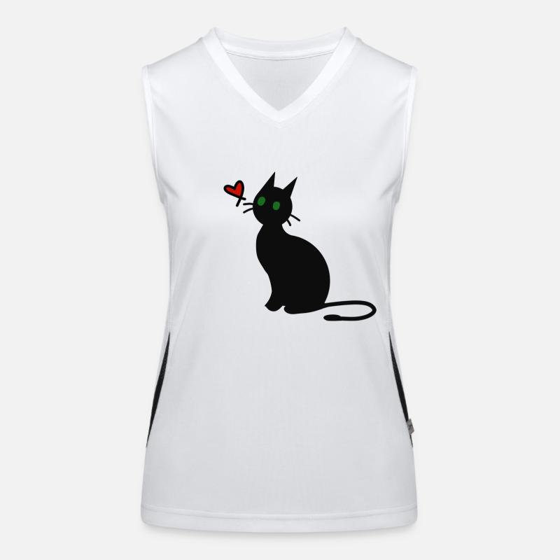 Black cat Women's Functional Contrast Tank Top