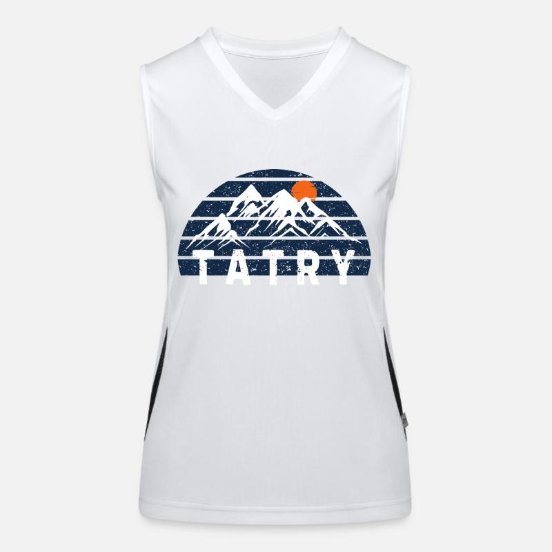 Mountains.Sweatshirt with a mountain motif.Winter break Women's Functional Contrast Tank Top