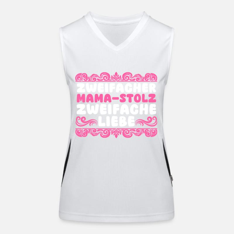 Mama Von 2 Kindern Funktionelles Kontrast-Tank Top für Frauen