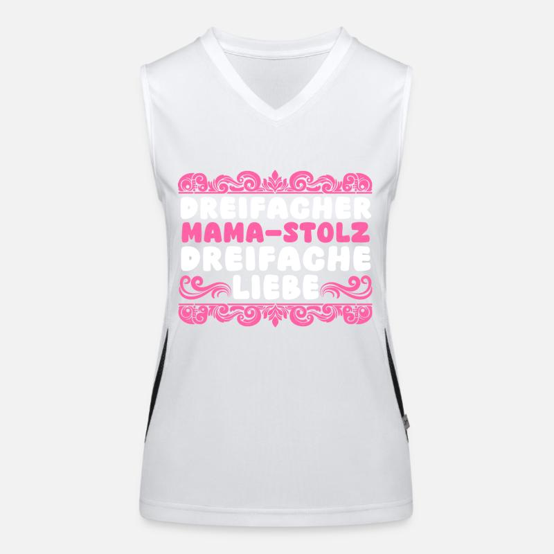 Mama Von 3 Kindern Funktionelles Kontrast-Tank Top für Frauen