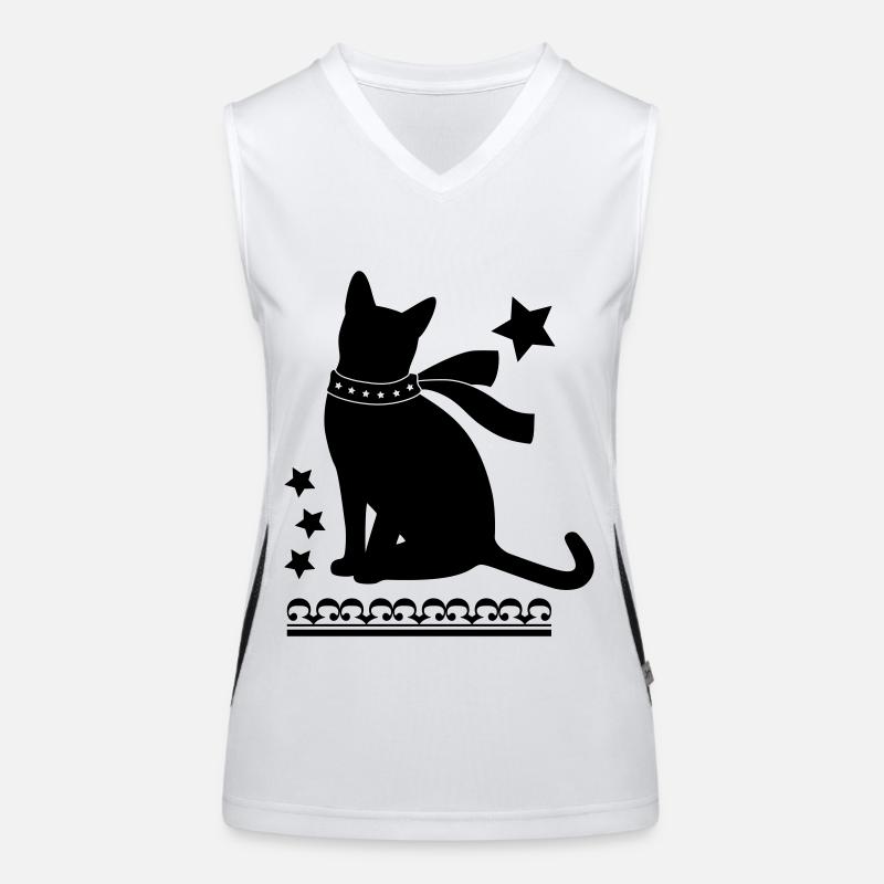 Katze Stern Tier Weihnachten Geschenk Funktionelles Kontrast-Tank Top für Frauen
