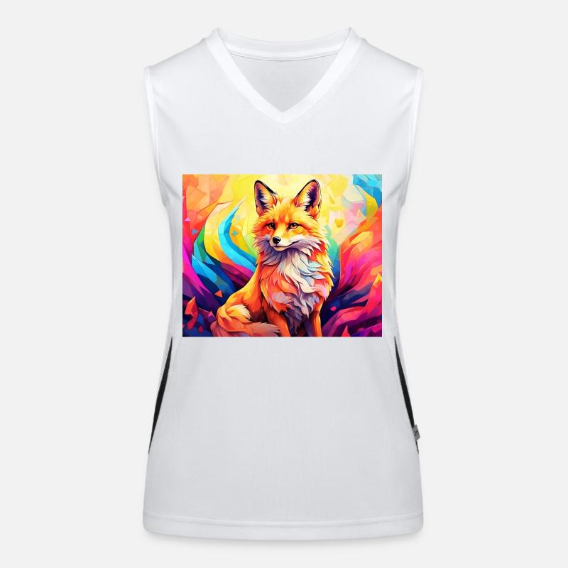 renard mignon #fox #cute Débardeur respirant contrasté Femme