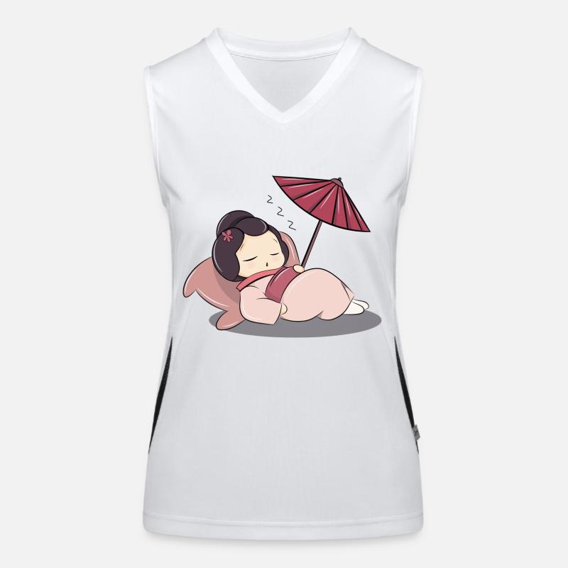 Schlafende Geisha Funktionelles Kontrast-Tank Top für Frauen
