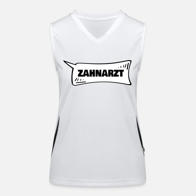 Speech bubble dentist Women's Functional Contrast Tank Top