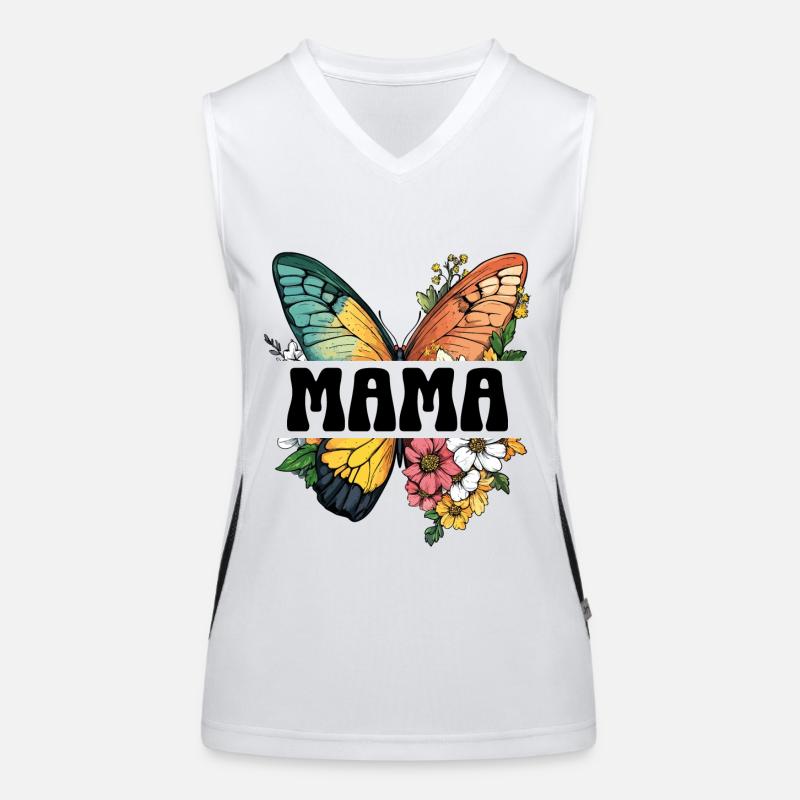 Mama Schmetterling Blumen Beste Mutter Muttertag Funktionelles Kontrast-Tank Top für Frauen