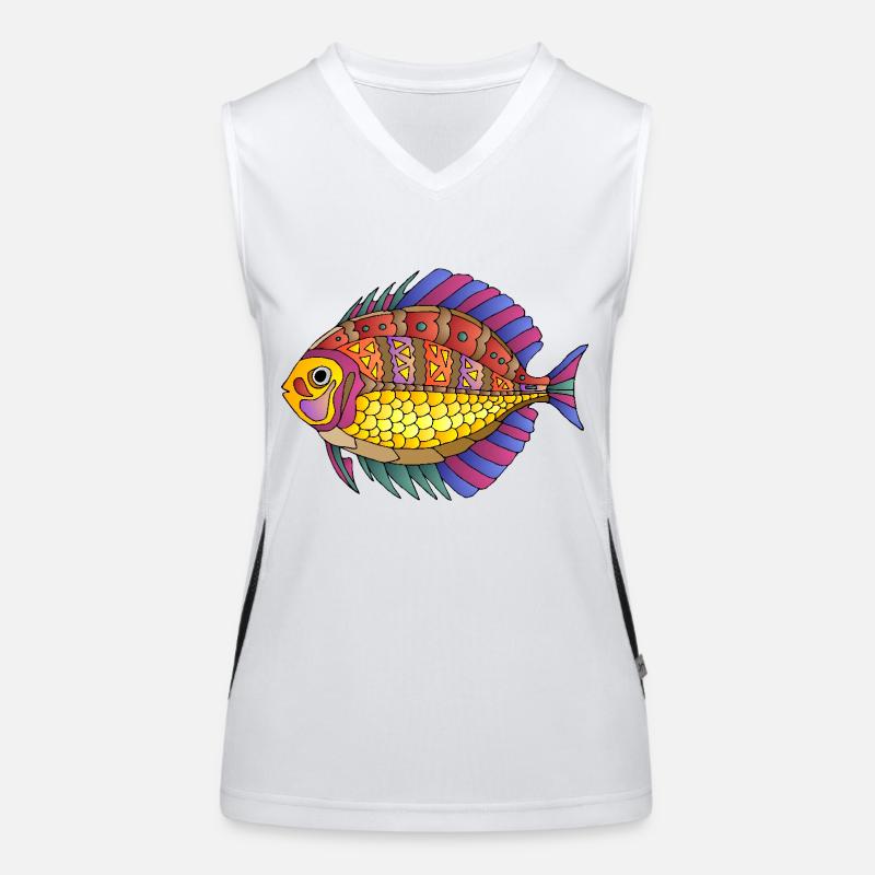 Fisch Funktionelles Kontrast-Tank Top für Frauen