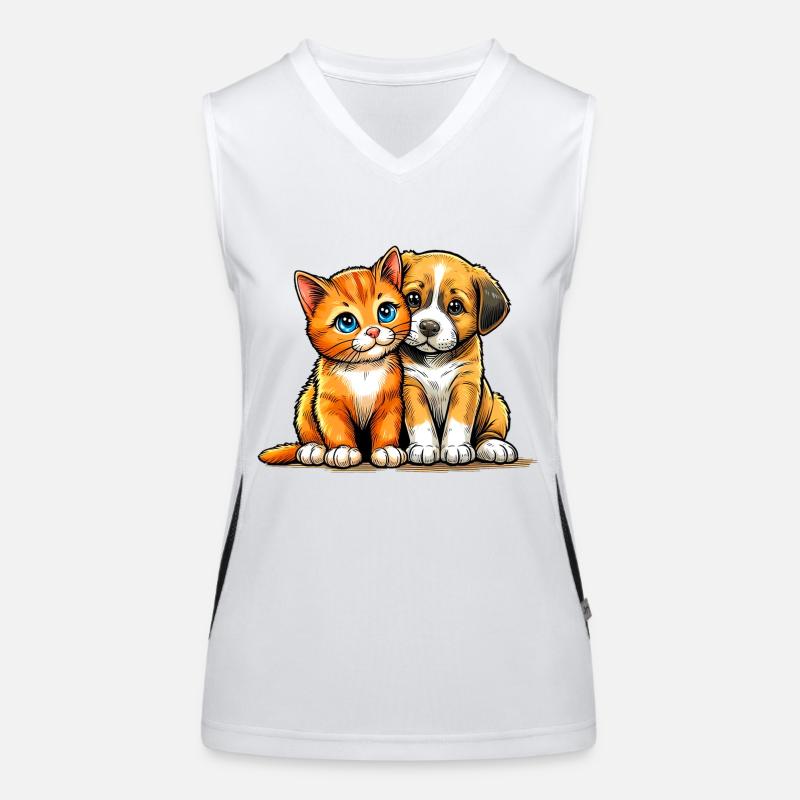 Chien et chat Débardeur respirant contrasté Femme