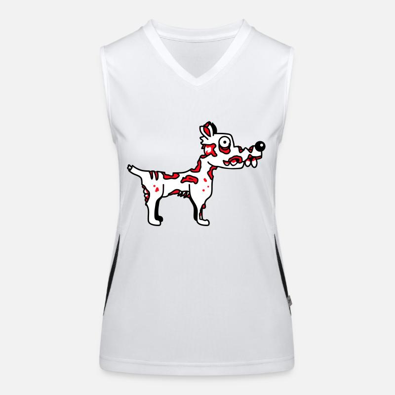Dog Zombie Undead Halloween Horror Corpse Creepy Women's Functional Contrast Tank Top