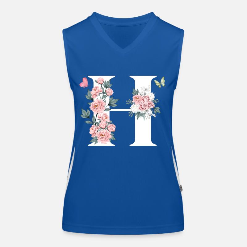 Lettre h fleurs rose Débardeur respirant contrasté Femme