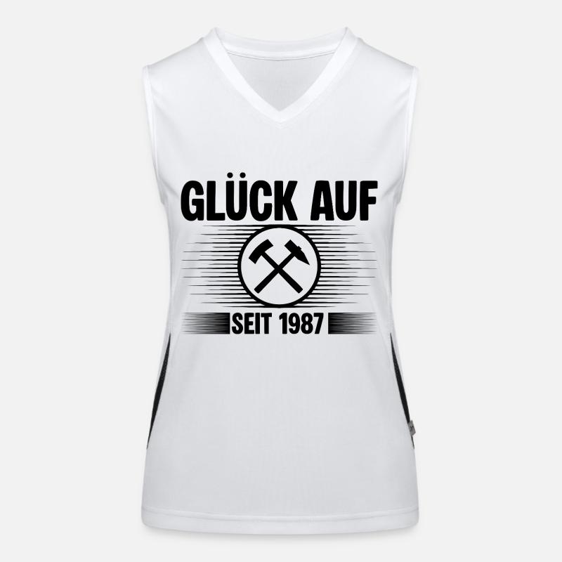 Glueck auf seit 1987 Funktionelles Kontrast-Tank Top für Frauen