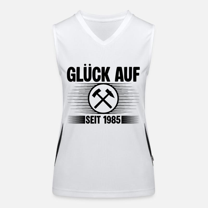 Glueck auf seit 1985 Funktionelles Kontrast-Tank Top für Frauen