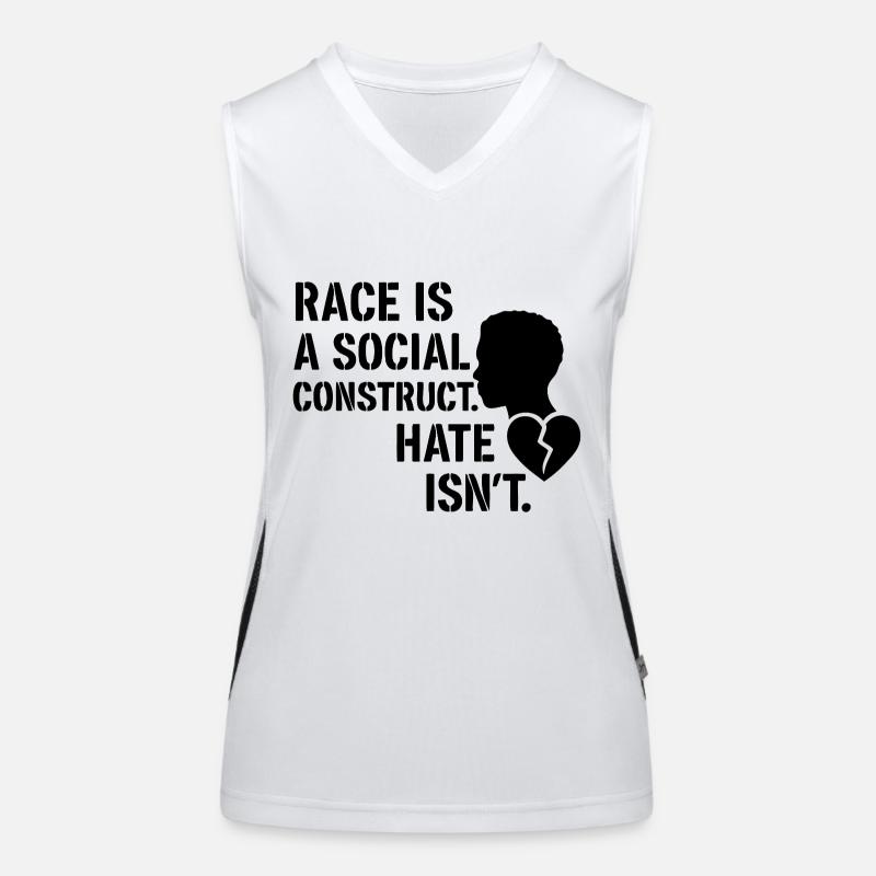 Hate is no social construct Funktionelles Kontrast-Tank Top für Frauen
