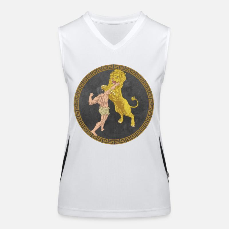 Herkules griechischer Held, Kampf mit Löwe Funktionelles Kontrast-Tank Top für Frauen