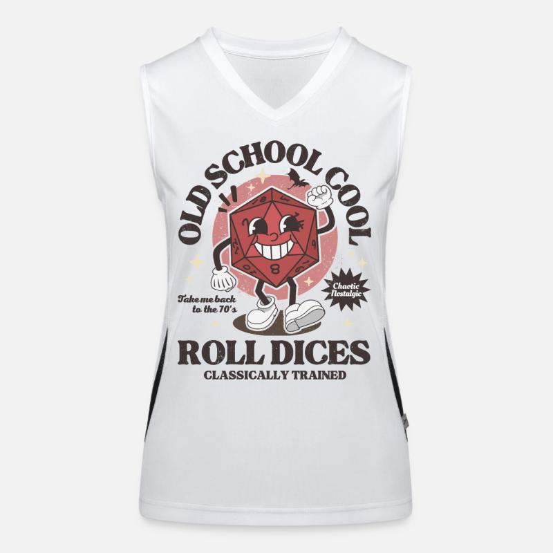 Dungeons - Old school roll dragons dices retro D20 Women's Functional Contrast Tank Top