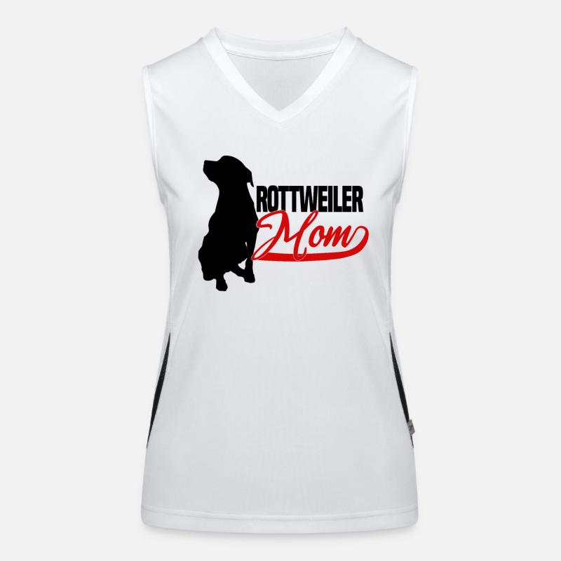 Rottweiler mom schwarz Funktionelles Kontrast-Tank Top für Frauen