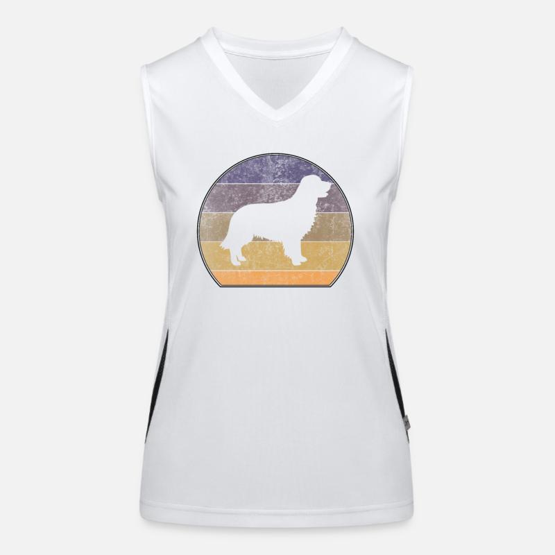 Rétro Golden Retriever Sunset Débardeur respirant contrasté Femme
