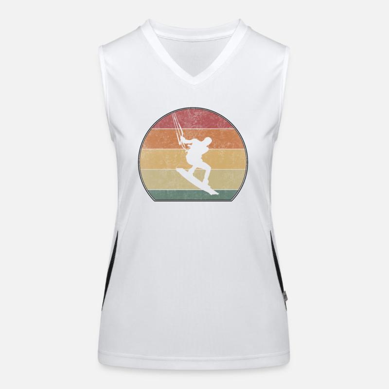 Retro Kitesurfing Sunset Kitesurfing Women's Functional Contrast Tank Top