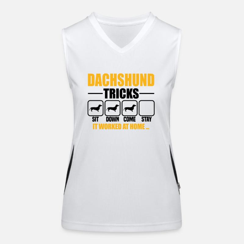 Dachshund Tricks Women's Functional Contrast Tank Top