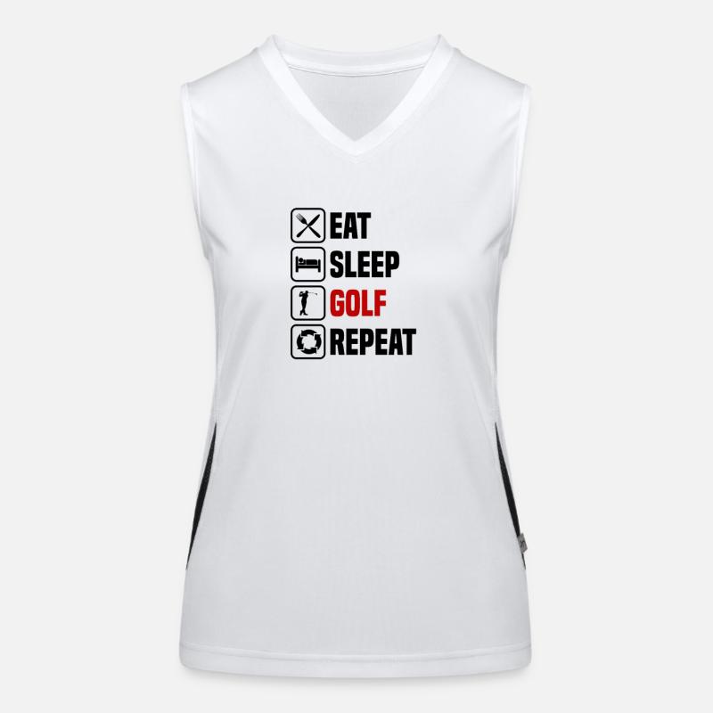 Eating, sleeping, golfing, repeating Women's Functional Contrast Tank Top