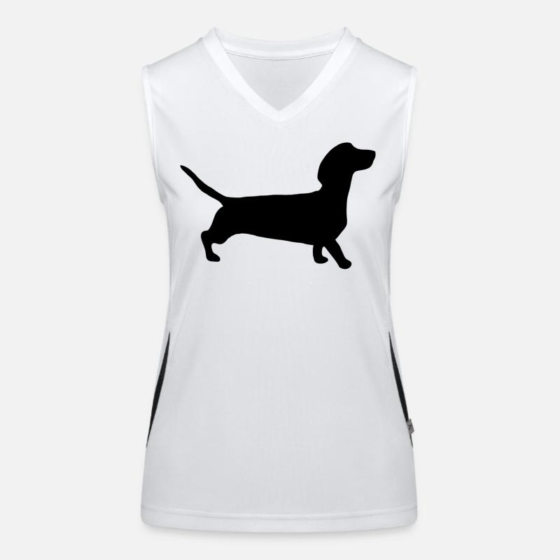 Dackel Funktionelles Kontrast-Tank Top für Frauen
