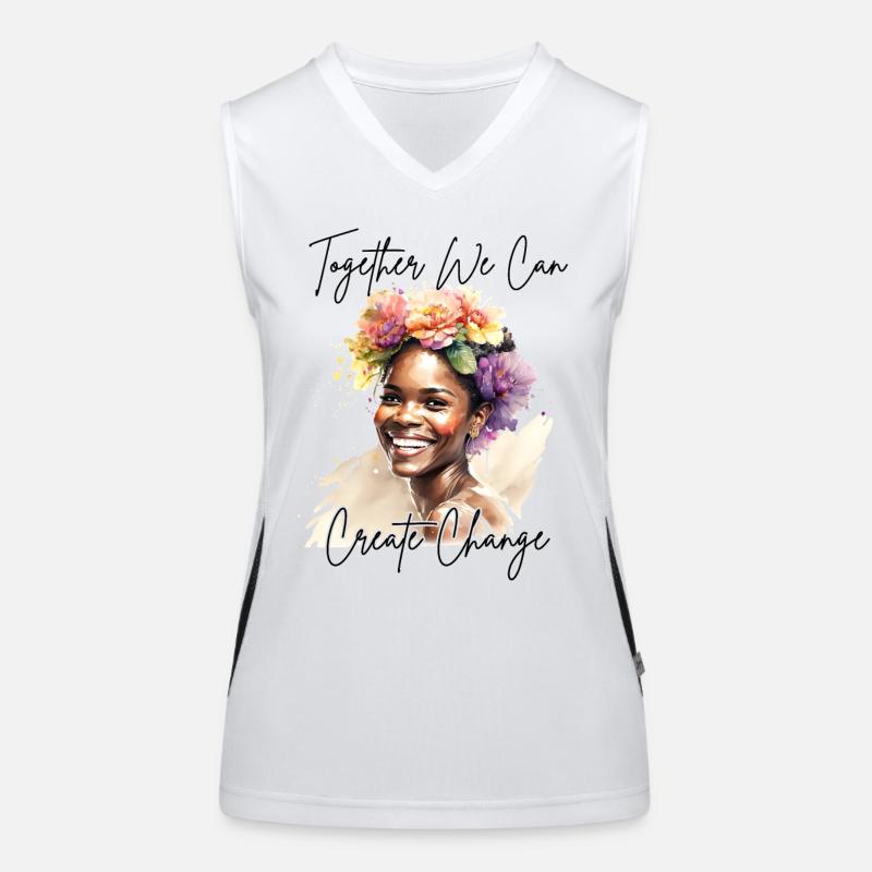 Create Change Together Black History Month African Women's Functional Contrast Tank Top