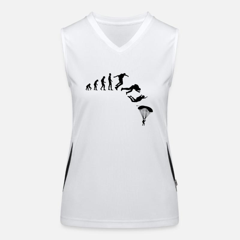 Parachute Evolution Gliding Skydiving Women's Functional Contrast Tank Top