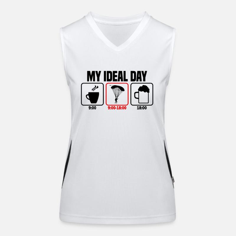 Mein perfekter Tag Gleitschirm Fallschirm Funktionelles Kontrast-Tank Top für Frauen