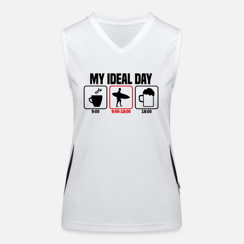 Mein perfekter Tag Surfen Surfer Funktionelles Kontrast-Tank Top für Frauen