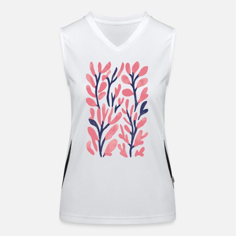 Retro Seaweed Pattern: Pastel Sea Magic Women's Functional Contrast Tank Top
