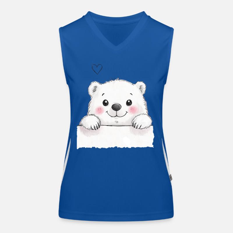 Ein süßer Eisbär mit rosigen Wangen Funktionelles Kontrast-Tank Top für Frauen
