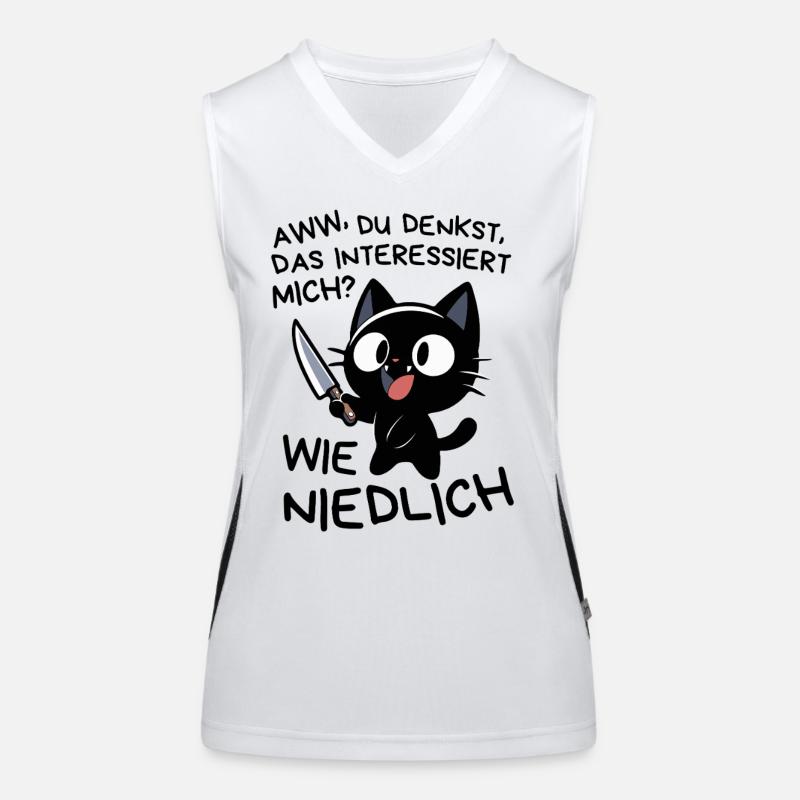 Katze mit Messer – Süß, aber absolut gefährlich Funktionelles Kontrast-Tank Top für Frauen