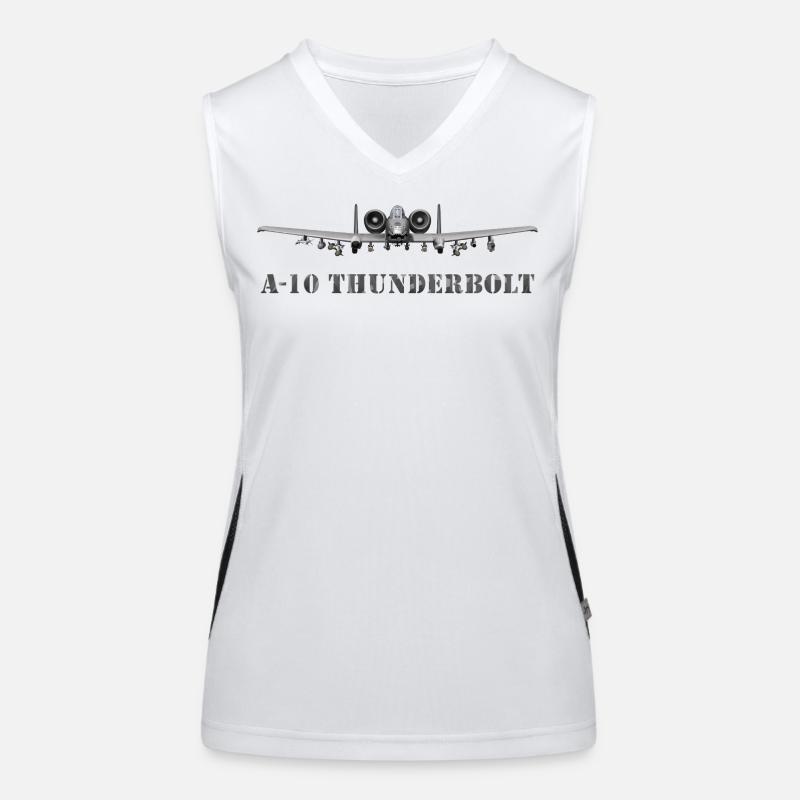 A-10 Thunderbolt Kampfflugzeug Design Funktionelles Kontrast-Tank Top für Frauen