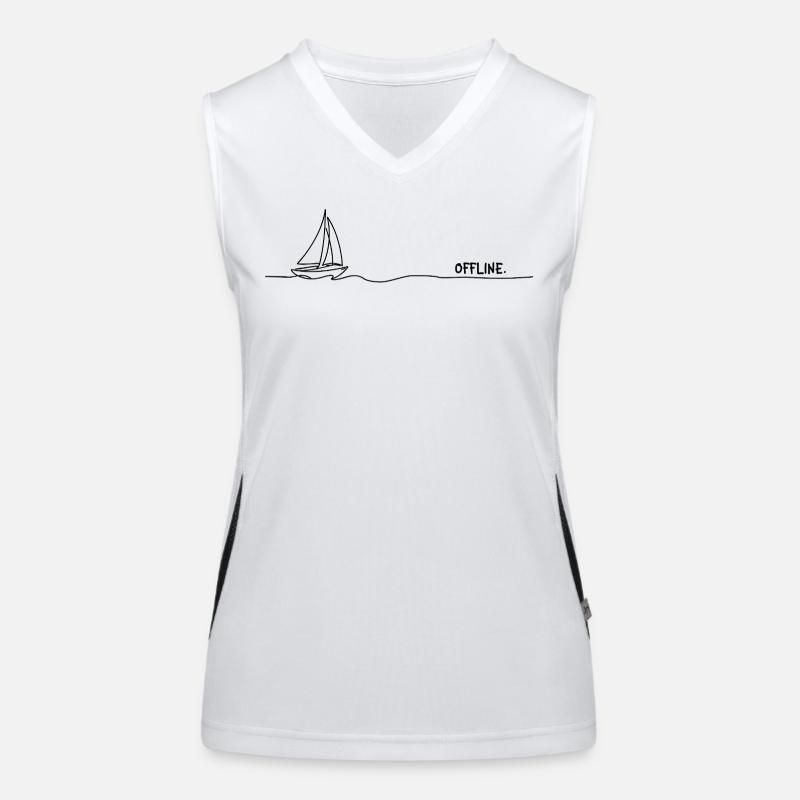 offline. Segeln Minimal Oneline Statement Funktionelles Kontrast-Tank Top für Frauen