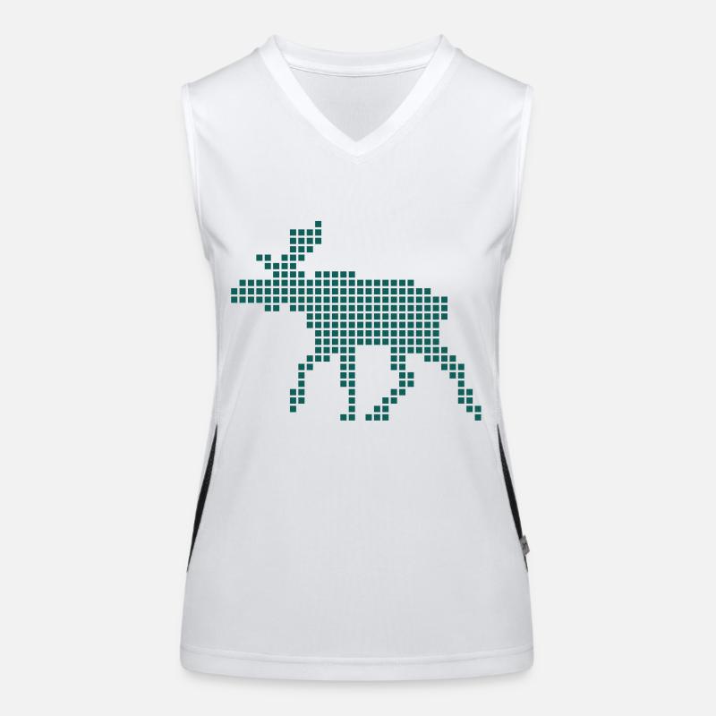 Pixel Elch Funktionelles Kontrast-Tank Top für Frauen