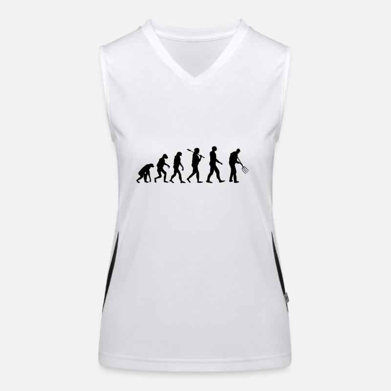 Landwirt Mistgabel Evolution Funktionelles Kontrast-Tank Top für Frauen